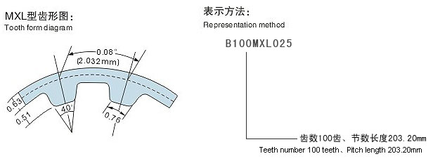 MXL齿形图 MXL齿形图