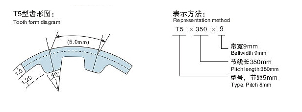 T5同步带齿形图